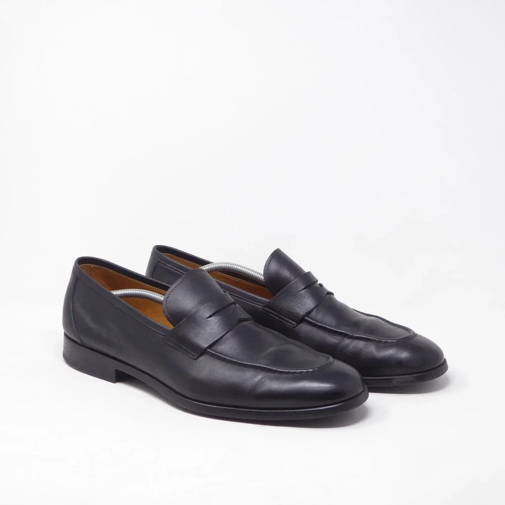 Magnanni Flex Mens Magico Penny Loafers Dress Shoes Black Leather Size 13
